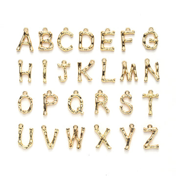 1pc , Alloy 18k Gold Plated Alphabet / Letter Pendant / Charm Bamboo Charm in Gold